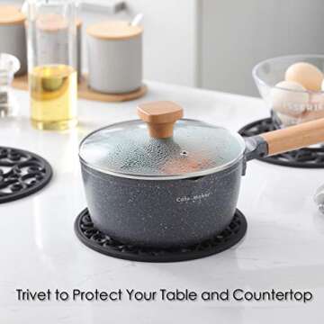 Colinda Heat Resistant Silicone Trivet Set for Hot Dishes