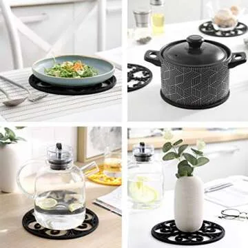 Colinda Heat Resistant Silicone Trivet Set for Hot Dishes