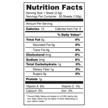 ONE ORGANIC Sushi Nori 50 Sheets Organic Seaweed