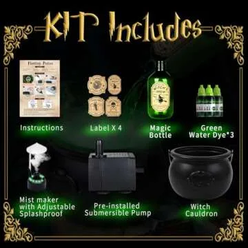 Haunting Halloween Cauldron Decor with Floating Potion Effect