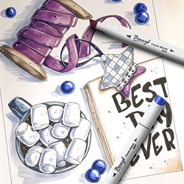 Bianyo 72 Colors Dual Tip Alcohol Markers Set