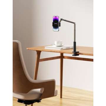 JSAUX Phone Holder for Desk and Bed Compatible with iPhone 16 15 14 13 12 Overhead Phone Mount Goose...
