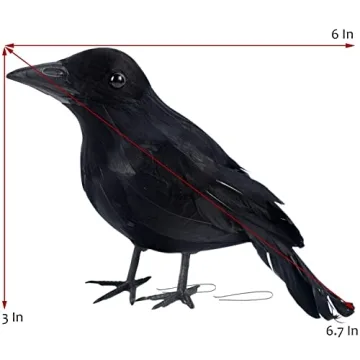 Realistic Black Feathered Crows for Halloween Decor