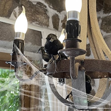 Realistic Black Feathered Crows for Halloween Decor