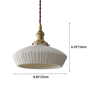 ZTTECH Elegant Ceramic Hanging Lamp with Brass Switch