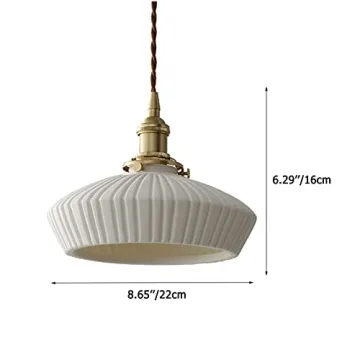 ZTTECH Elegant Ceramic Hanging Lamp with Brass Switch