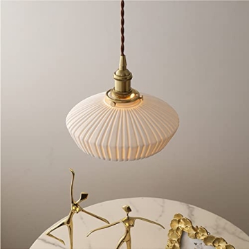 ZTTECH Elegant Ceramic Hanging Lamp with Brass Switch