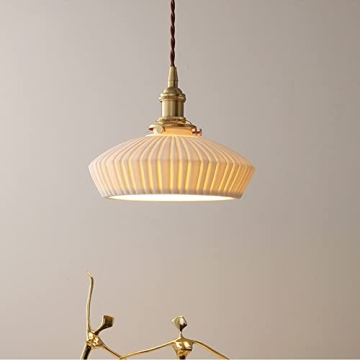 ZTTECH Elegant Ceramic Hanging Lamp with Brass Switch