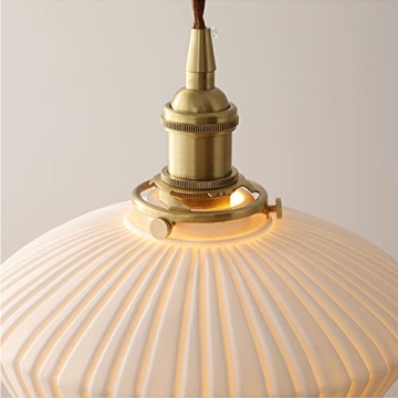 ZTTECH Elegant Ceramic Hanging Lamp with Brass Switch