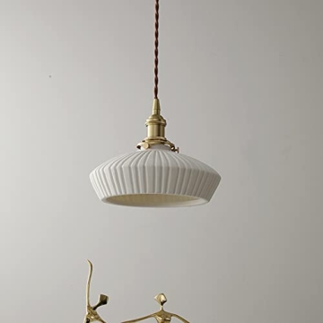 ZTTECH Elegant Ceramic Hanging Lamp with Brass Switch