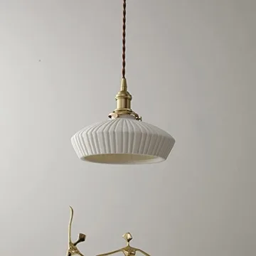ZTTECH Elegant Ceramic Hanging Lamp with Brass Switch