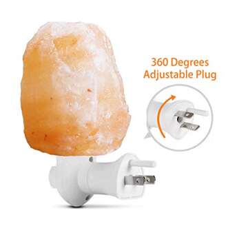 pursalt Himalayan Salt Lamp Night Light Plug in, Certificated 360 Degree Rotatable Wall Plug with Extra 2 Replacement Bulbs Bathroom Bedroom Night Light, Pink Crystal Rock Salt Hand Crafted