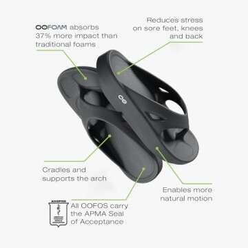OOFOS OOriginal Recovery Sandal, Black - Women’s Size 13, Men’s Size 11