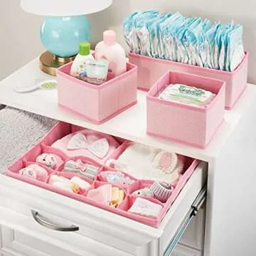 mDesign Children's Nursery Storage Boxes Set of 8
