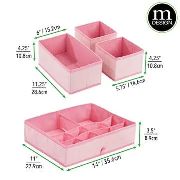 mDesign Children's Nursery Storage Boxes Set of 8