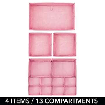 mDesign Children's Nursery Storage Boxes Set of 8