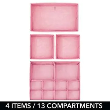 mDesign Children's Nursery Storage Boxes Set of 8