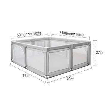 YOBEST Baby Playpen, Extra Large Play Pens for Toddlers, Babys Fence Play Area, Indoor & Outdoor Pla...