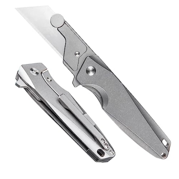 ainhue A373 Pocket Folding Flipper Utility Knife - 10pcs Replaceable Blades, Compact Design