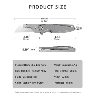 ainhue A373 Titanium Utility Knife with 10 Blades