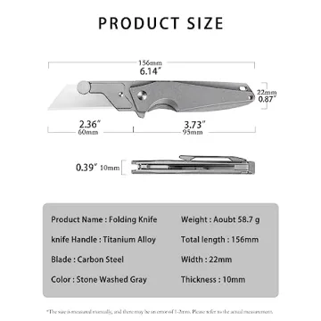 ainhue A373 Titanium Utility Knife with 10 Blades