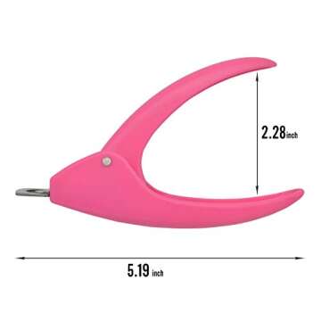 Dr.nail Professional Acrylic Nail Clipper False Nails Cutter Fake Nail Clippers Nail Tip Trimmer for Artificial Nail Art Manicure Tools Clip Tool(Pink)