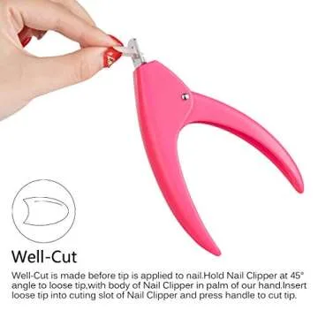 Dr.nail Professional Acrylic Nail Clipper False Nails Cutter Fake Nail Clippers Nail Tip Trimmer for Artificial Nail Art Manicure Tools Clip Tool(Pink)