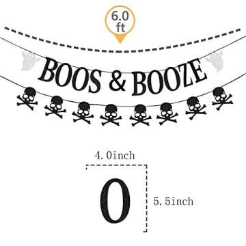 Boos & Booze Banner & Skull Garland for Halloween Parties