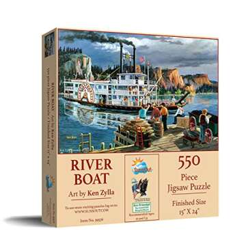 Riverboat 550 pc Jigsaw Puzzle by Ken Zylla - SUNSOUT INC