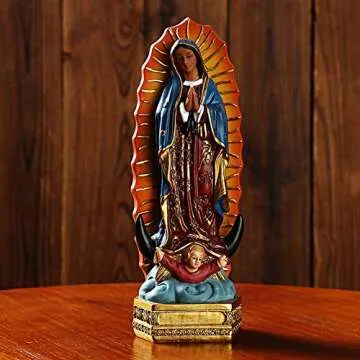 Lependor Our Lady of Guadalupe Resin Statue - Blessed Virgin Mary Figurine