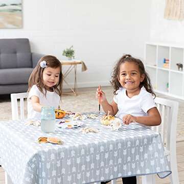 Bumkins Baby Splat Mat for Under High Chair, Babies Toddlers Eating Mess Mat, Waterproof Reusable Cloth for Arts and Crafts, Playtime Mat for Kids, Floors or Tables, Fabric 42inx42in, Gray Arrows