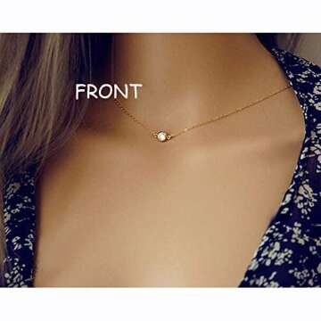 Artmiss Wedding Backdorp Necklace Crystal Gold Y Necklace Long Chain for Women and Brides