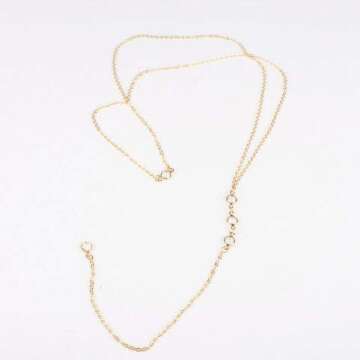 Artmiss Wedding Backdorp Necklace Crystal Gold Y Necklace Long Chain for Women and Brides