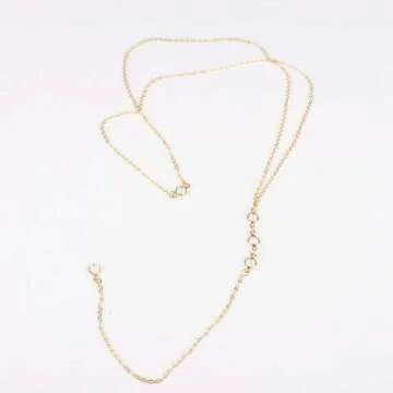 Artmiss Wedding Backdorp Necklace Crystal Gold Y Necklace Long Chain for Women and Brides