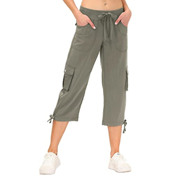 MoFiz Women's Cargo Hiking Pants Quick Dry Lightweight Capris
