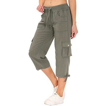 MoFiz Women's Cargo Hiking Pants Quick Dry Lightweight Capris