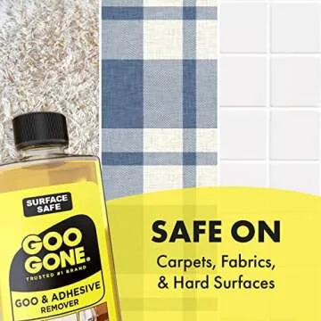 Goo Gone Original - 2 Ounce - Surface Safe Adhesive Remover Safely Removes Stickers Labels Decals Residue Tape Chewing Gum Grease Tar