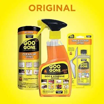 Goo Gone Original - 2 Ounce - Surface Safe Adhesive Remover Safely Removes Stickers Labels Decals Residue Tape Chewing Gum Grease Tar