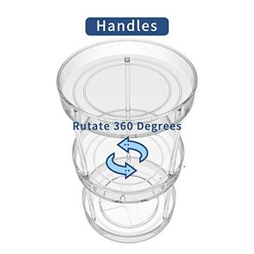 VAEHOLD 3 Tier Lazy Susan Turntable Spice Rack Organizer for Kitchen Cabinet, Farmhouse Decorative Tiered Tray for Fruit, Snacks, Salad - Organizer for Cupboard, Pantry, Bathroom, Table, Cosmetic