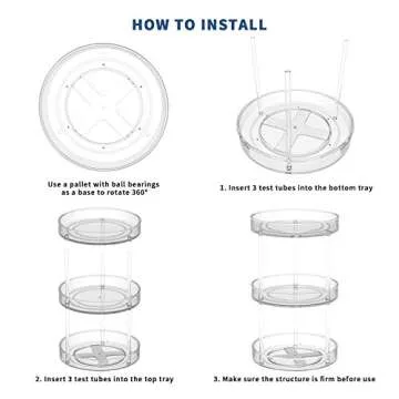 VAEHOLD 3 Tier Lazy Susan Spice Rack Organizer