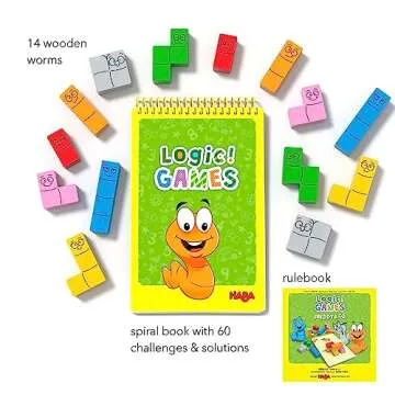 HABA Logic! Games: Happy Worms - Solo Brain Teaser Puzzling Game