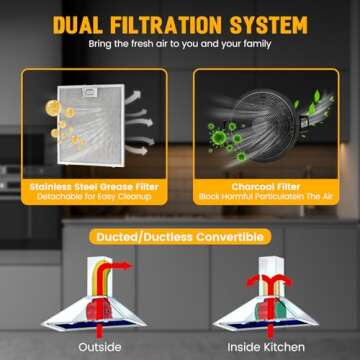 VENFAN 30 Inch 600 CFM Under Cabinet Range Hood