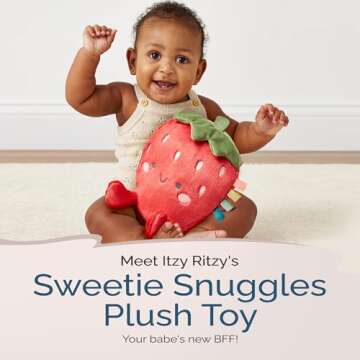 Itzy Ritzy Baby Plush Strawberry Toy – Soft & Sensory Fun for Newborns & Up