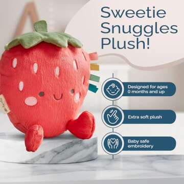 Itzy Ritzy Plush Strawberry Toy for Babies & Kids