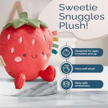 Itzy Ritzy Plush Strawberry Toy for Babies & Kids