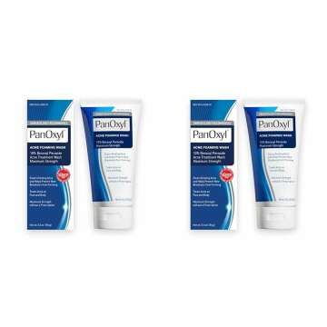 PanOxyl Maximum Strength Acne Foaming Wash - 10% Benzoyl Peroxide, 5.5 Oz, 2 Pack