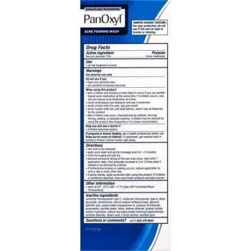 PanOxyl Acne Foaming Wash 10% Benzoyl Peroxide 2 Pack