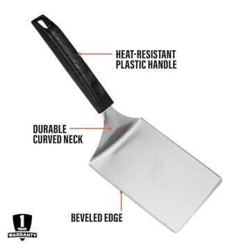Blackstone Hamburger Spatula Heavy Duty Plastic Handle Large Stainless Steel Food Grade Flat Top Griddle Accessories-Hamburger Pancake Flipper– Grill Scraper Utensil for Home Kitchen Restaurants