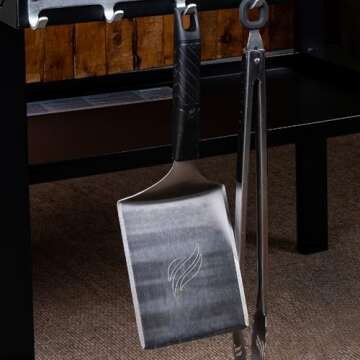 Blackstone Hamburger Spatula Heavy Duty Plastic Handle Large Stainless Steel Food Grade Flat Top Griddle Accessories-Hamburger Pancake Flipper– Grill Scraper Utensil for Home Kitchen Restaurants