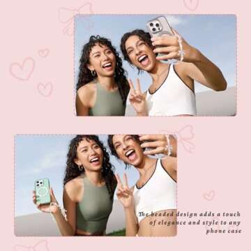 2 Pcs Beaded Phone Wrist Straps, Camera Charm Strap Y2K Phone Charms for Phone Case, Strawberry Lany...